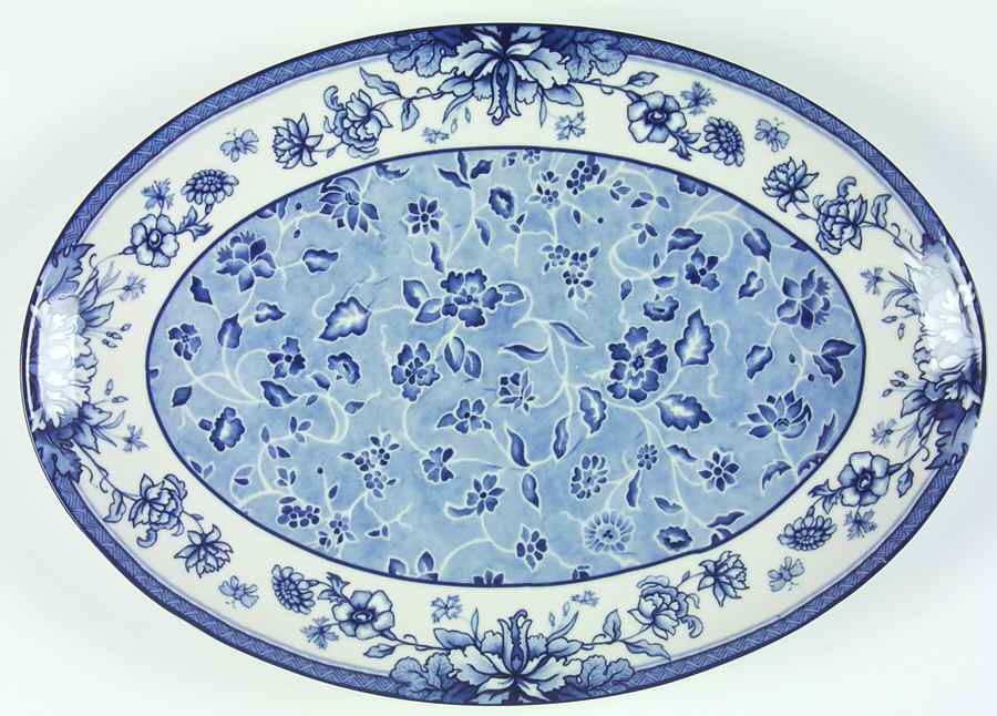 Blue Reverie 13" Oval Serving Platter by William Roberts-1
