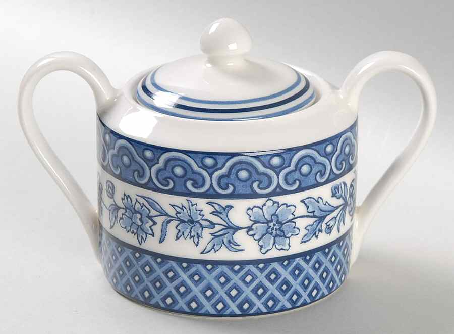 Blue Reverie Sugar Bowl & Lid by William Roberts-1