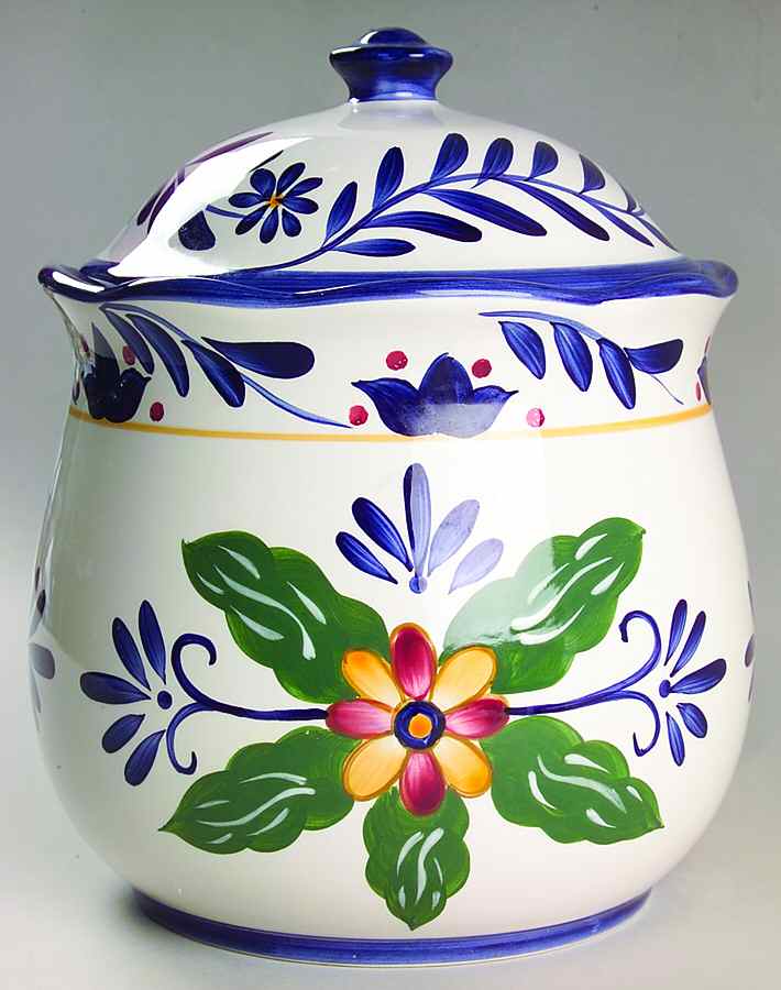Talavera Extra Large Canister & Lid with Seal Ring by Whole Home-1