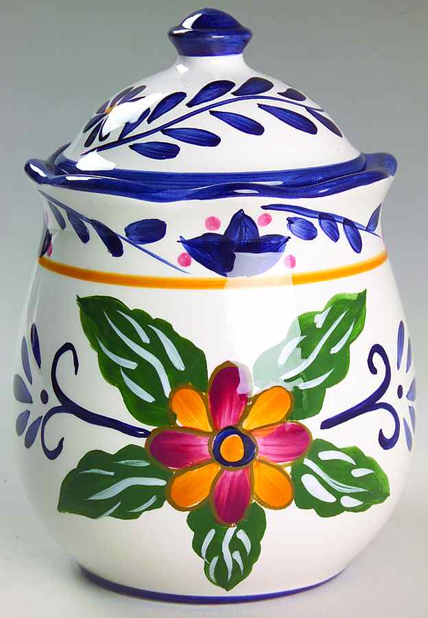 Talavera Small Canister & Lid with Seal Ring by Whole Home-1