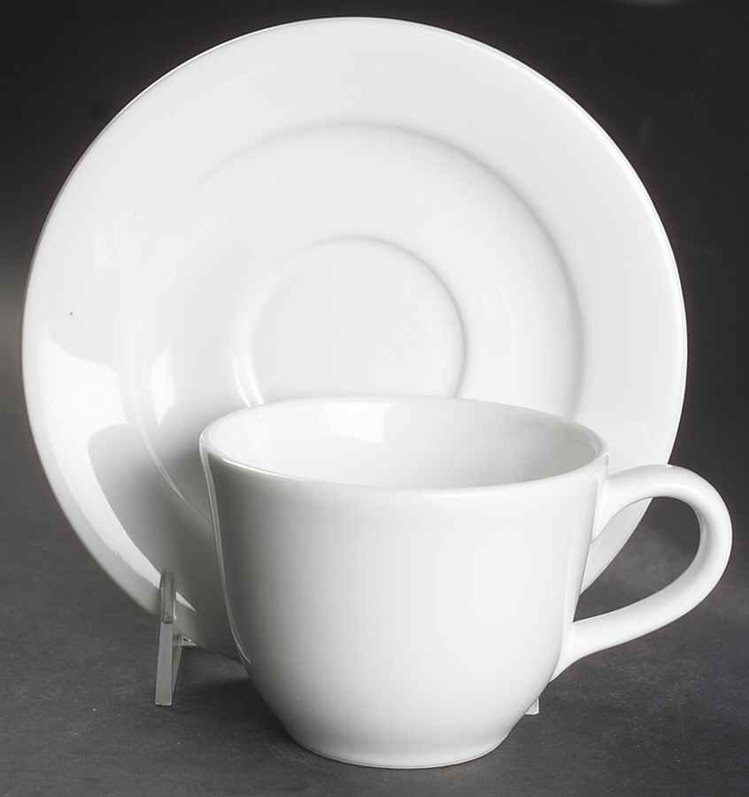 Belvedere White Flat Cup & Saucer Set by Williams-Sonoma-1