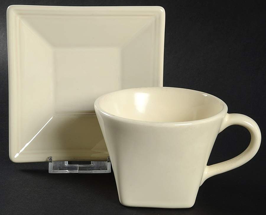Hudson Cream Flat Cup & Saucer Set by Williams-Sonoma-1