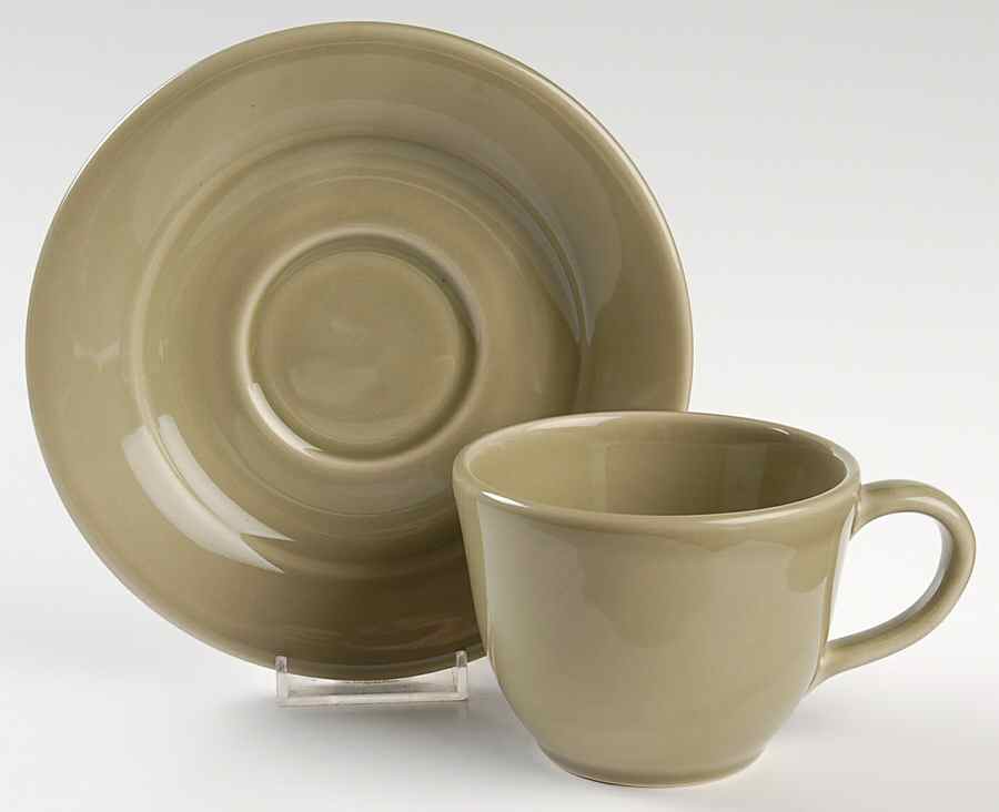 Belvedere Sage Flat Cup & Saucer Set by Williams-Sonoma-1