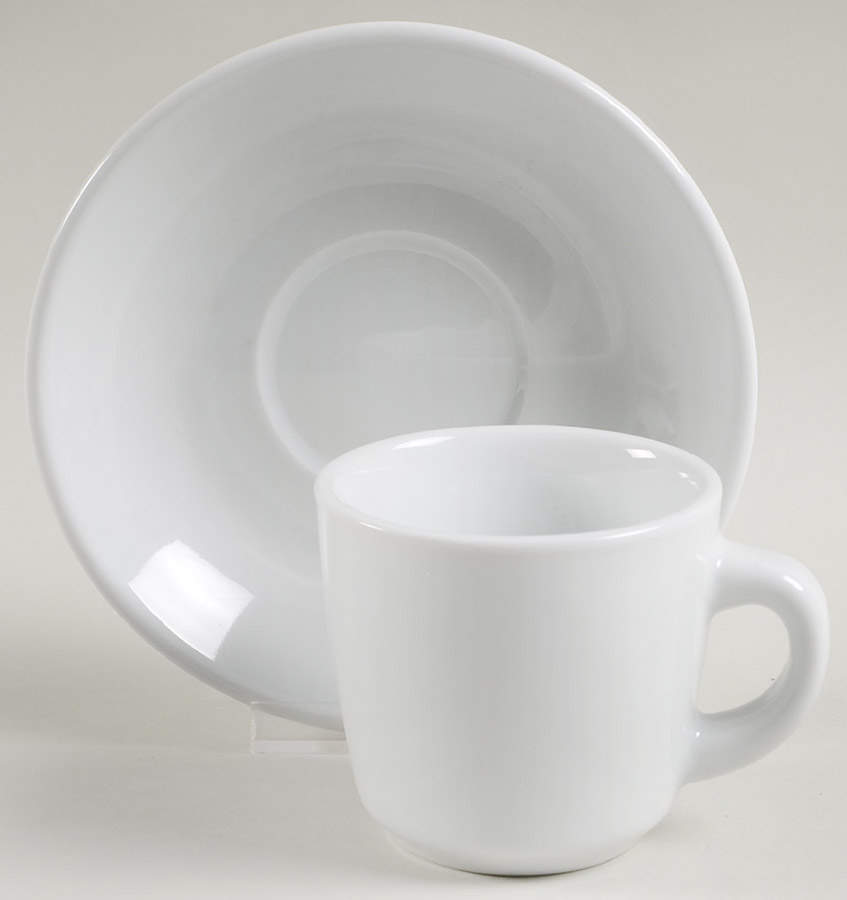 Everyday White Flat Cup & Saucer Set by Williams-Sonoma-1