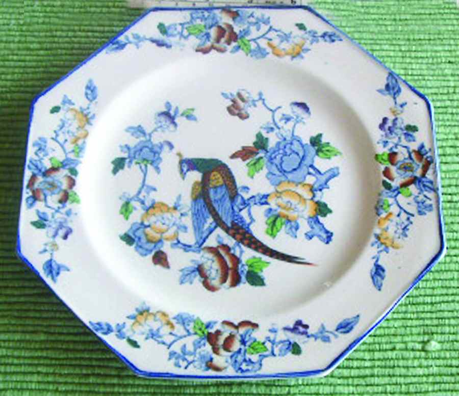 Mayfair Blue Multicolor (Octagonal) Dinner Plate by Wood & Sons-1