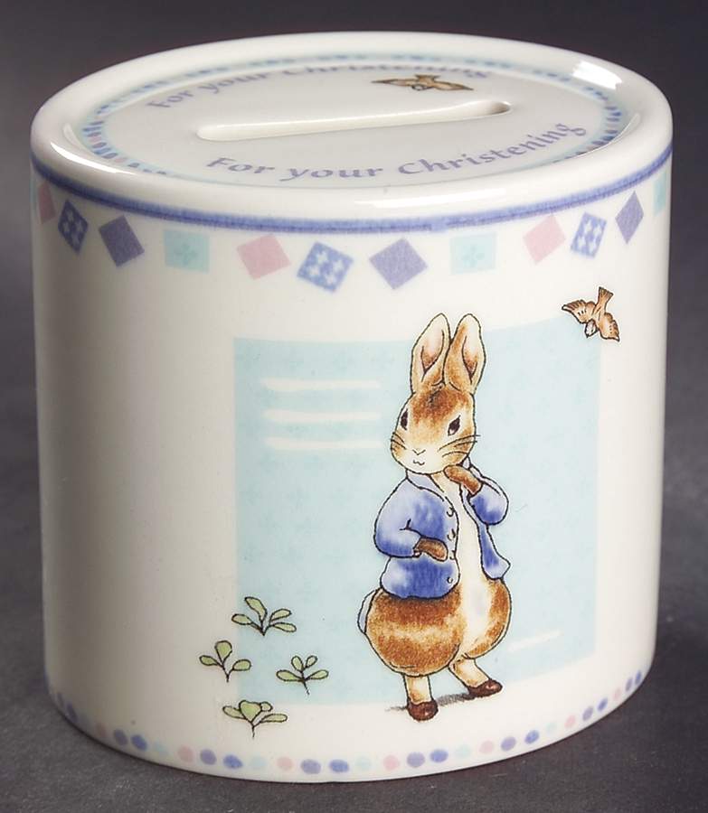 Peter Rabbit Christening Round Money Box by Wedgwood-1