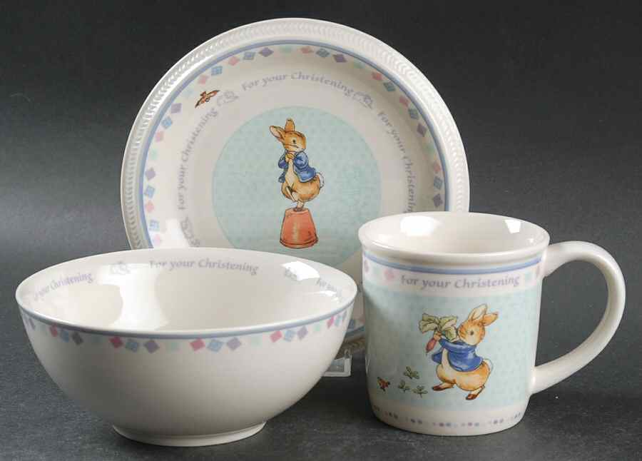 Peter Rabbit Christening (3 Piece) Child's Set by Wedgwood-1