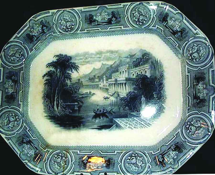 California (Blue) 17" Oval Serving Platter by Wedgwood-1