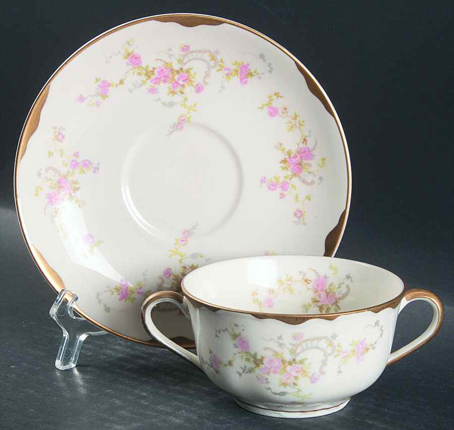 WAR171 Flat Bouillon Cup & Saucer by Warwick-1