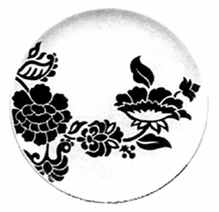 Vintage Dahlia Black Dinner Plate by Waechtersbach-1