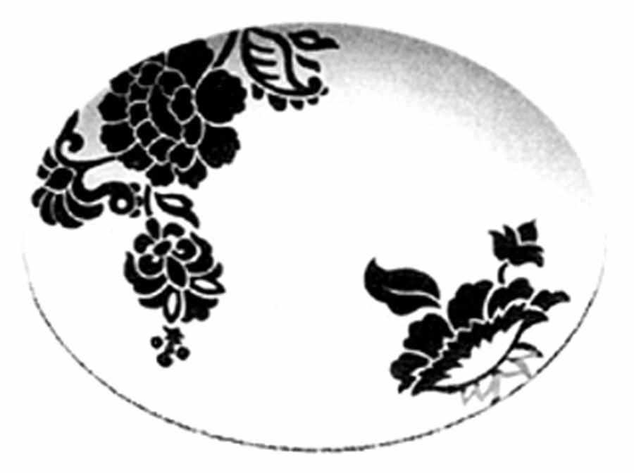 Vintage Dahlia Black 13" Oval Serving Platter by Waechtersbach-1