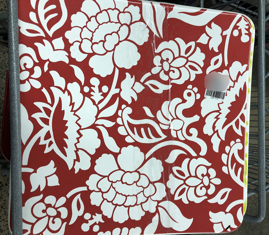 Vintage Dahlia Cherry (Red) 10" Square Tray by Waechtersbach-1
