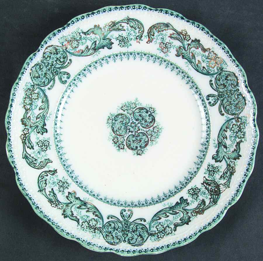 Madras Blue Green Salad Plate by Wood & Sons-1