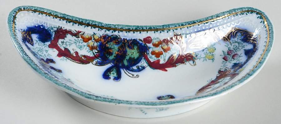 Madras Blue Green Multicolor Bone Dish by Wood & Sons-1