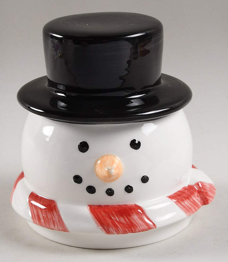 Holiday Snowman Lid for Figural Cookie Jar by Williams-Sonoma-1