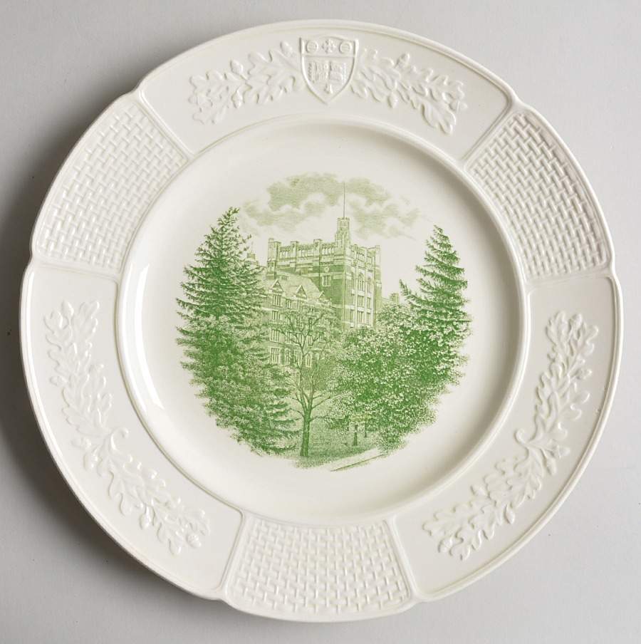 Wellesley College Green Dinner Plate by Wedgwood-1