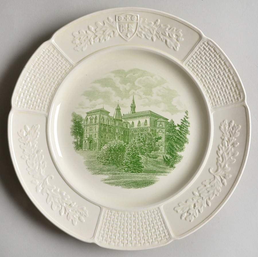Wellesley College Green Dinner Plate by Wedgwood-1