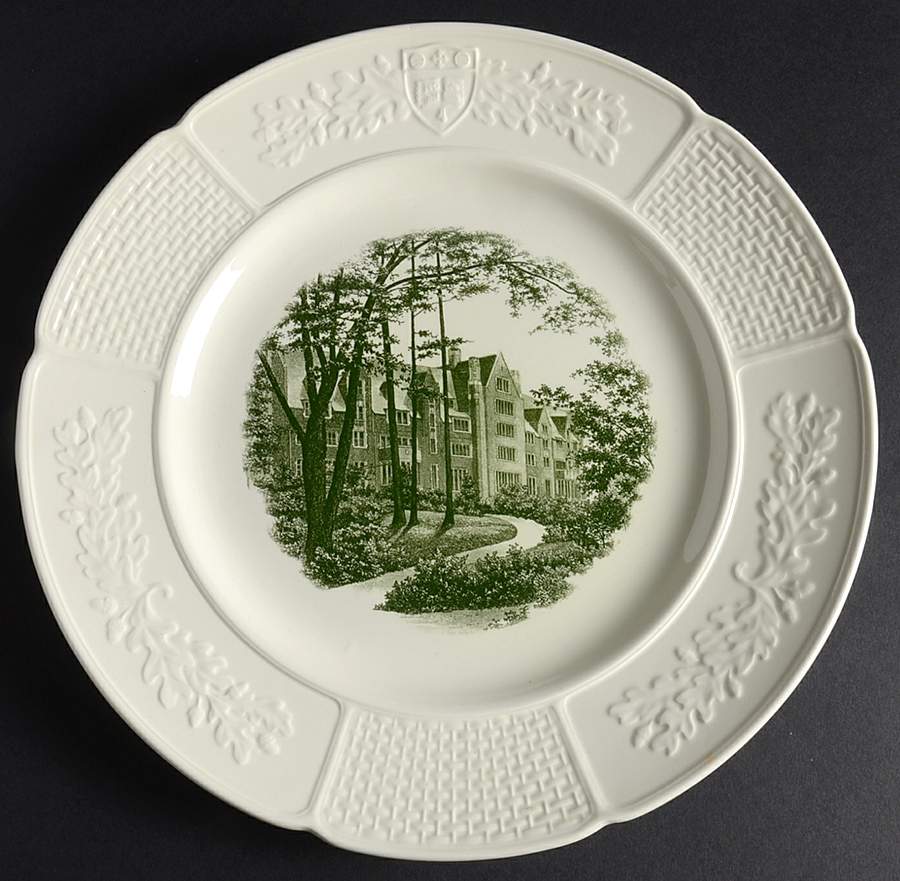 Wellesley College Green Dinner Plate by Wedgwood-1