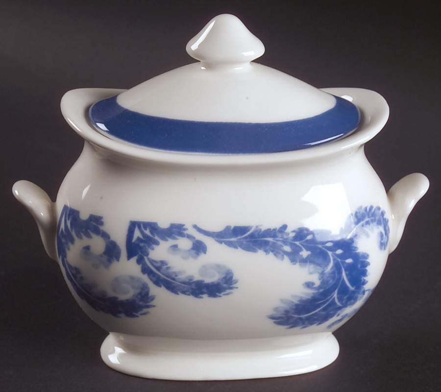 Heritage Blue Sugar Bowl & Lid by William Roberts-1