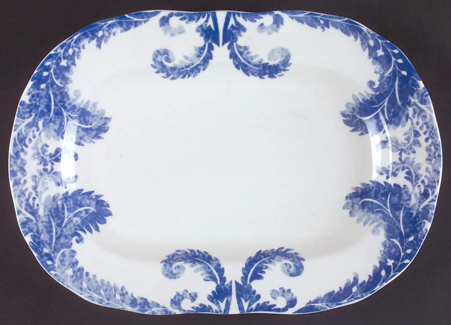 Heritage Blue 14" Oval Serving Platter by William Roberts-1