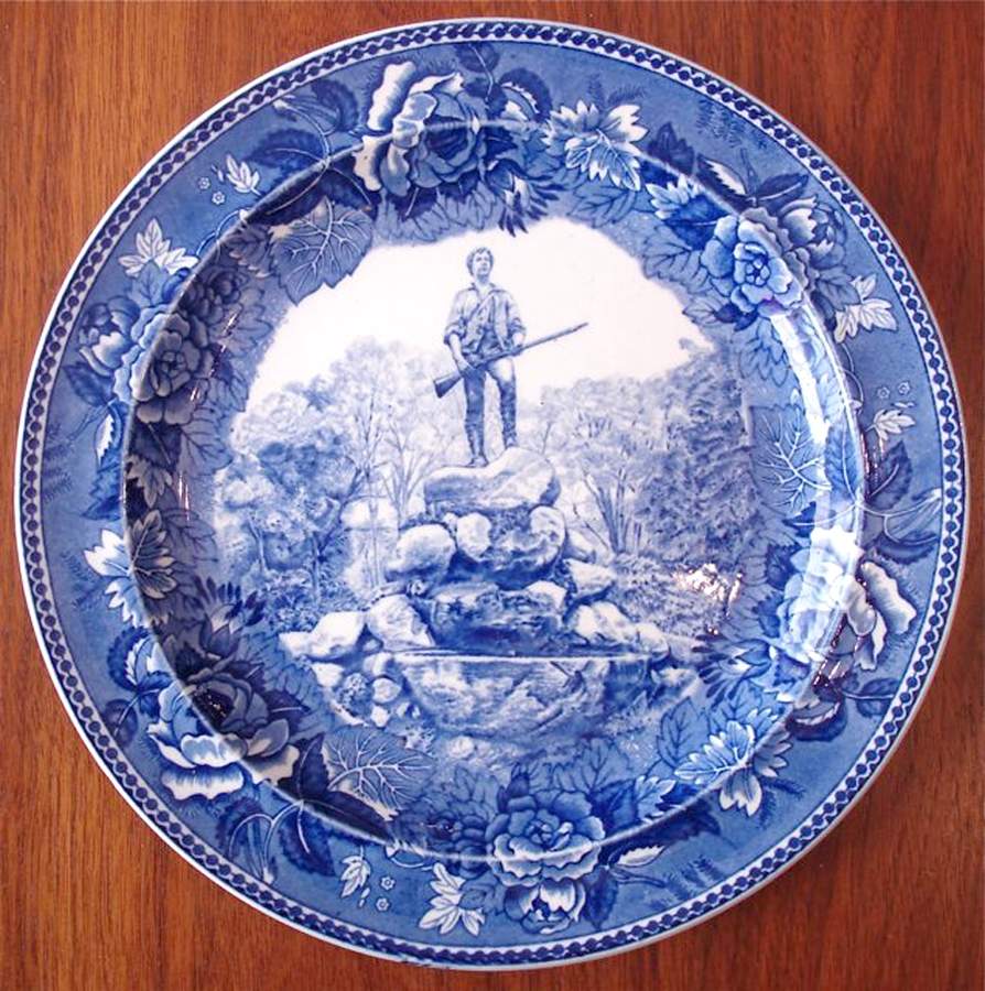 Massachusetts Historic Scenes Roses Border Dinner Plate by Wedgwood-1