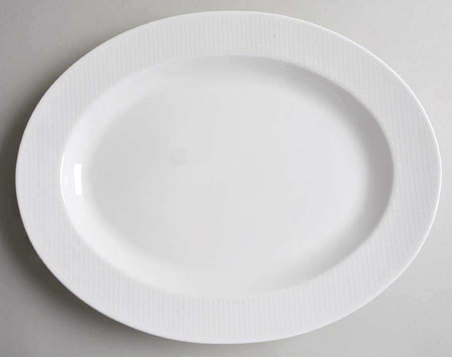 Hampton Houndstooth 16" Oval Serving Platter by Waterford China-1