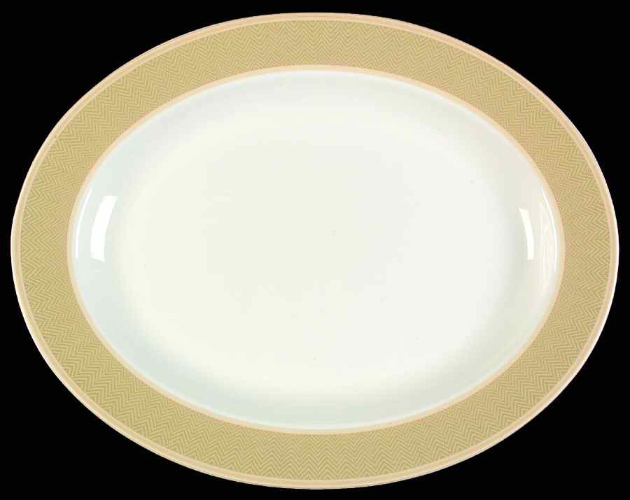 Hunt Valley Herringbone 16" Oval Serving Platter by Waterford China-1