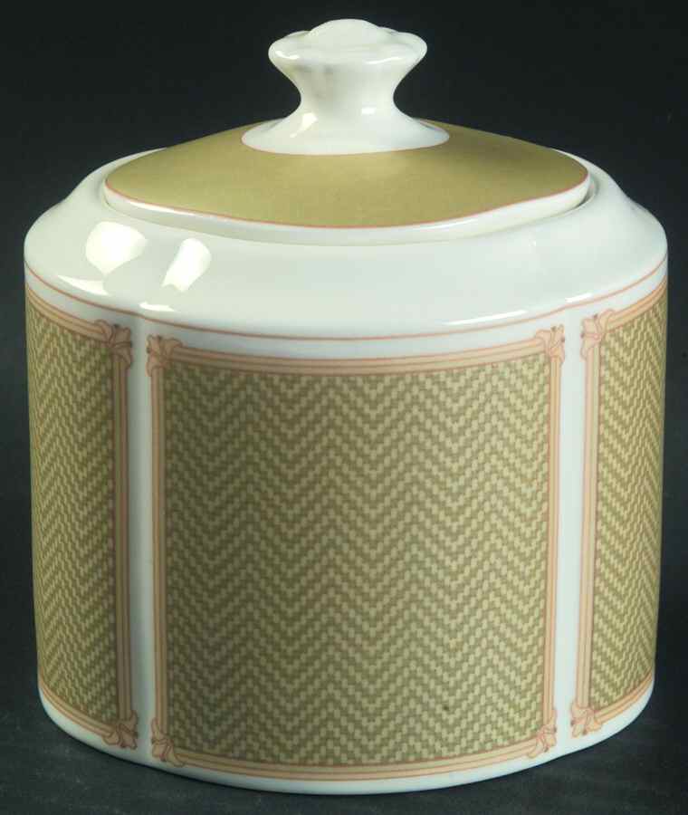 Hunt Valley Herringbone Sugar Bowl & Lid by Waterford China-1