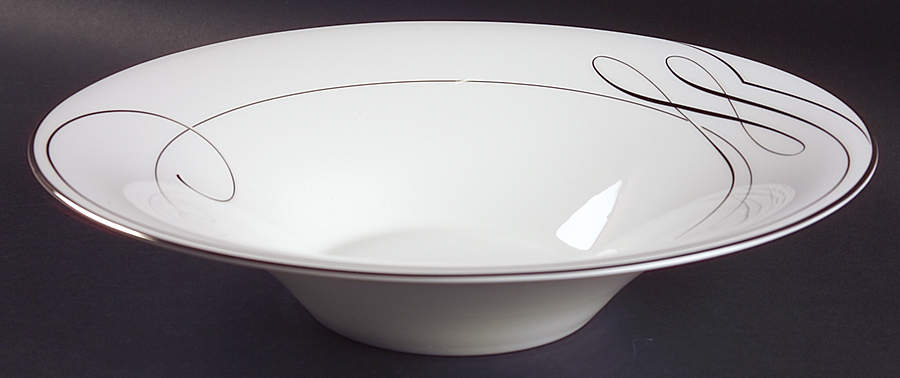 Ballet Ribbon (Platinum) 12" Round Serving Bowl by Waterford China-1