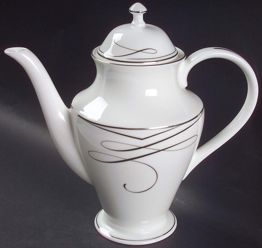 Ballet Ribbon (Platinum) Coffee Pot & Lid by Waterford China-1