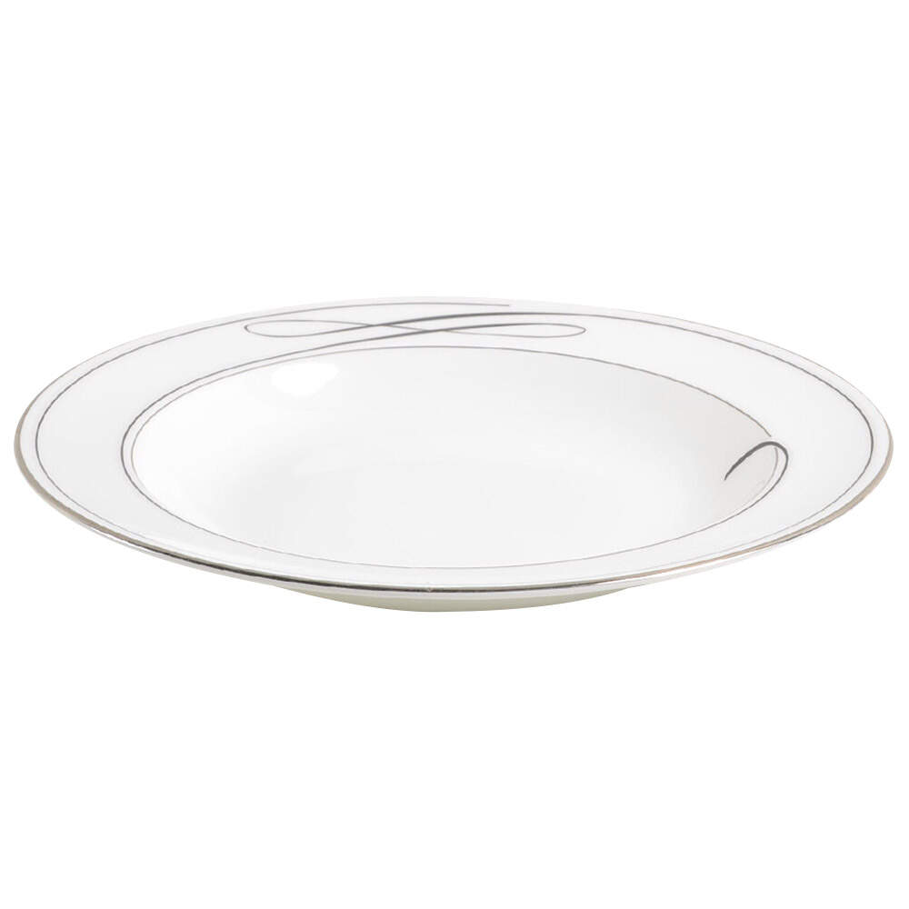 Ballet Ribbon (Platinum) Large Rim Soup Bowl by Waterford China-1