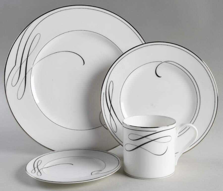 Ballet Ribbon (Platinum) 4 Piece Place Setting by Waterford China-1