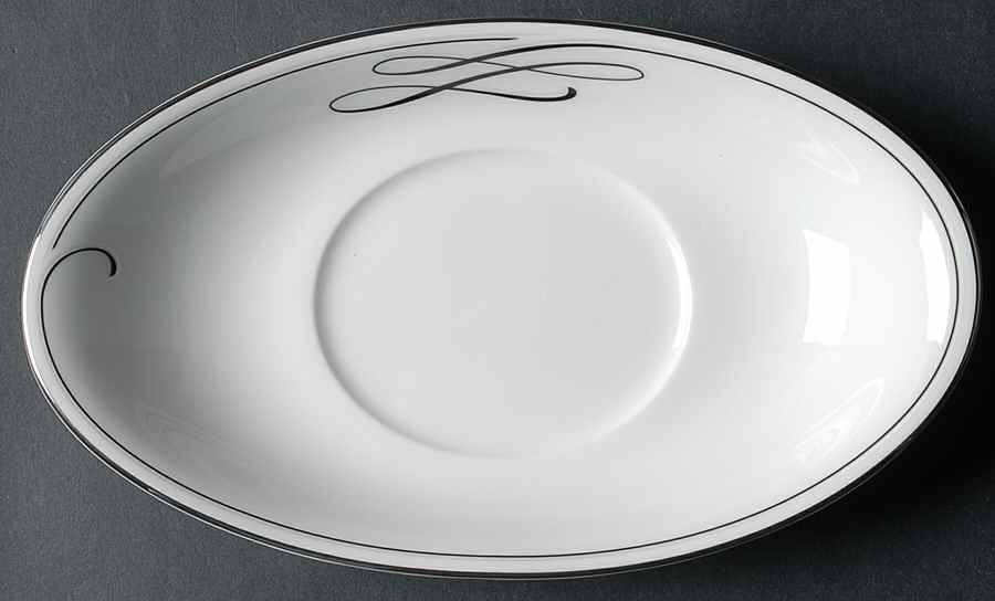 Ballet Ribbon (Platinum) Underplate for Gravy Boat by Waterford China-1
