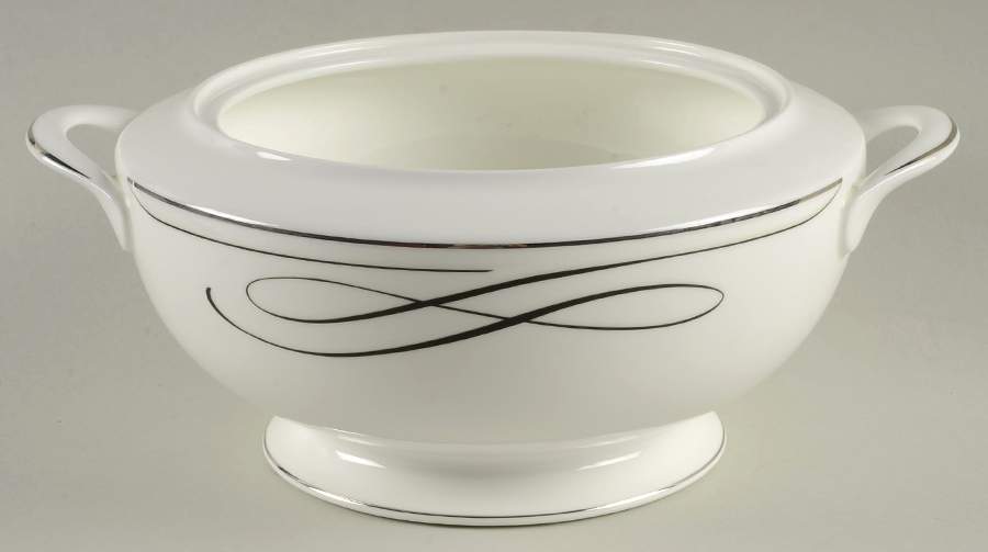 Ballet Ribbon (Platinum) Round Vegetable No Lid by Waterford China-1