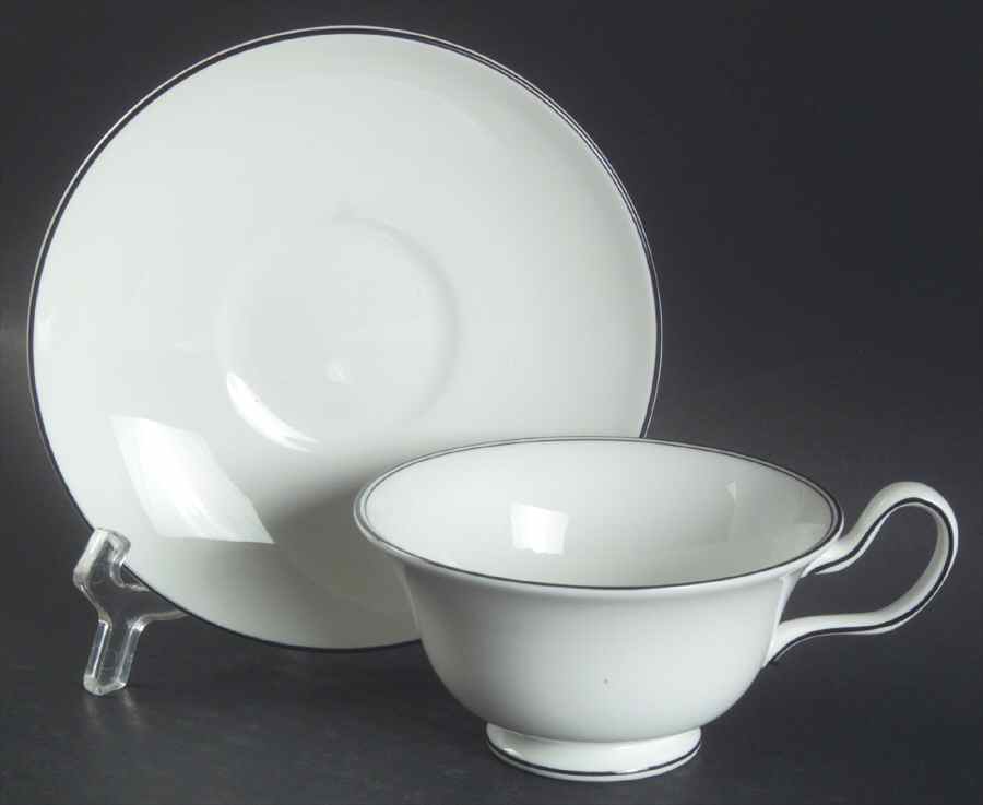 Top Note Footed Cup & Saucer Set by Wedgwood-1