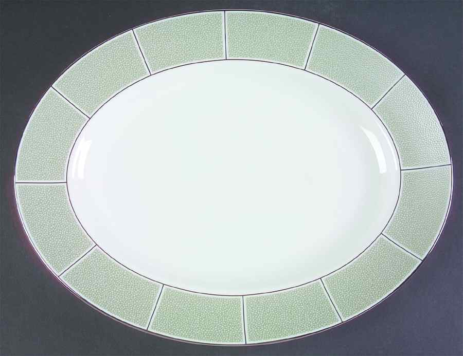 Shagreen Jade 13" Oval Serving Platter by Wedgwood-1