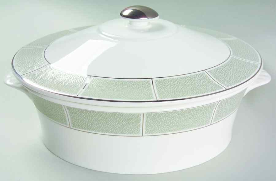 Shagreen Jade Oval Covered Vegetable by Wedgwood-1