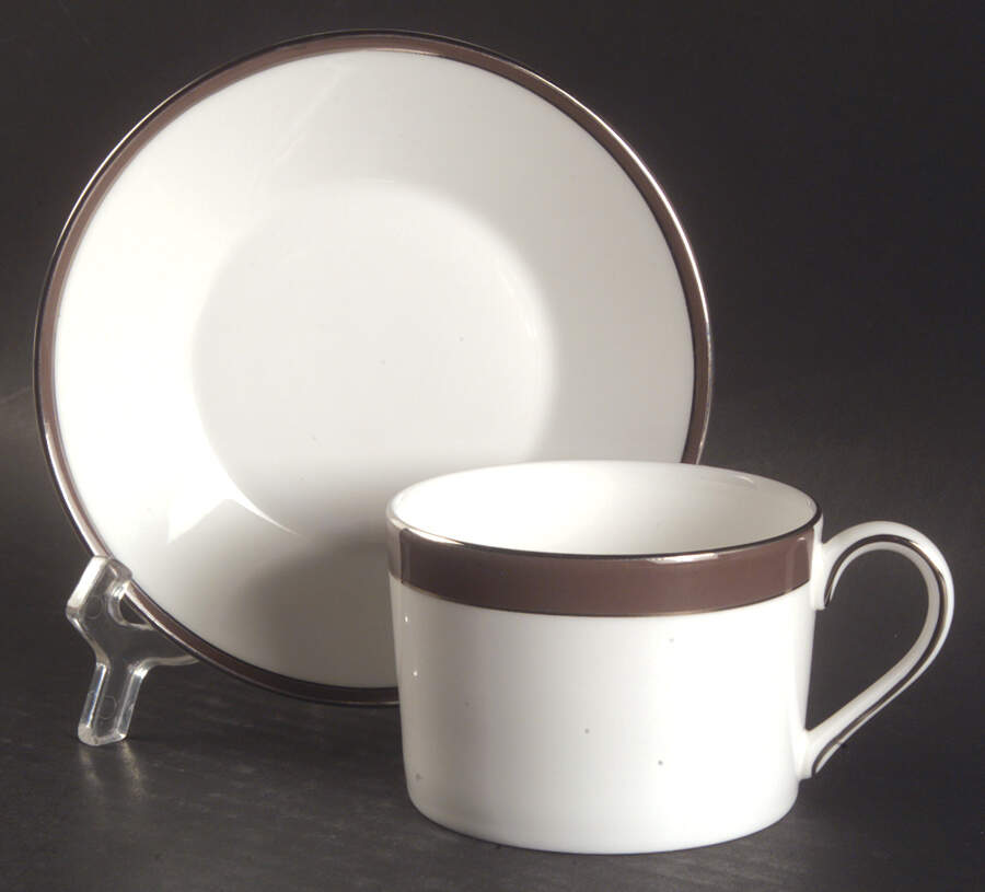 Sable Duchesse Flat Cup & Saucer Set by Wedgwood-1