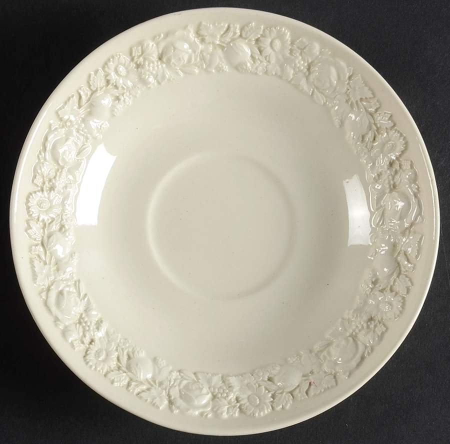 Rose (Cream on Cream, Smooth Edge, No Laurel) Saucer by Wedgwood-1