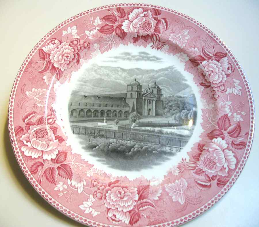 Santa Barbara Mission Pink Dinner Plate by Wedgwood-1