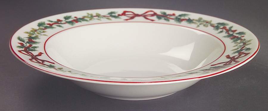 Holiday Garland Large Rim Soup Bowl by William Roberts-1