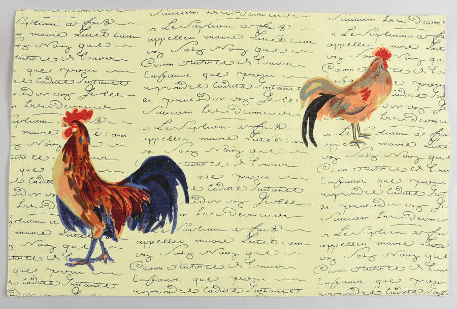 Rooster Script Cloth Placemat by Williams-Sonoma-1
