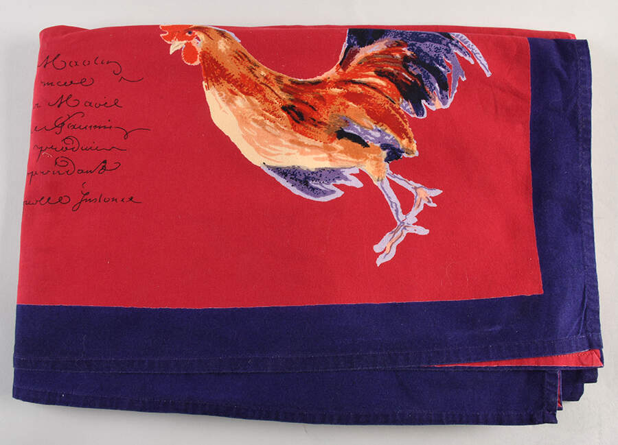 Rooster Script 70" X 90" Rectangular Tablecloth by Williams-Sonoma-1