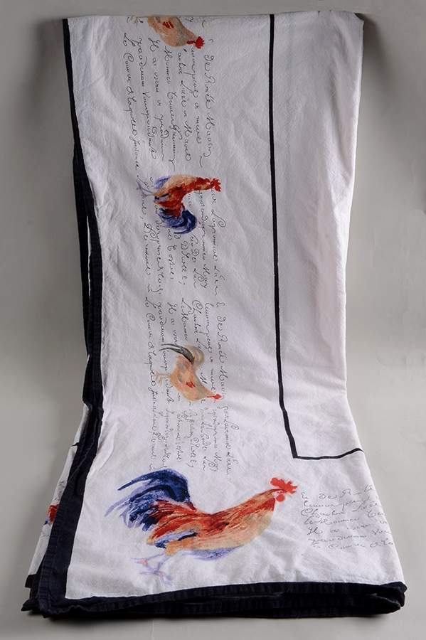Rooster Script 70" X 90" Rectangular Tablecloth by Williams-Sonoma-1