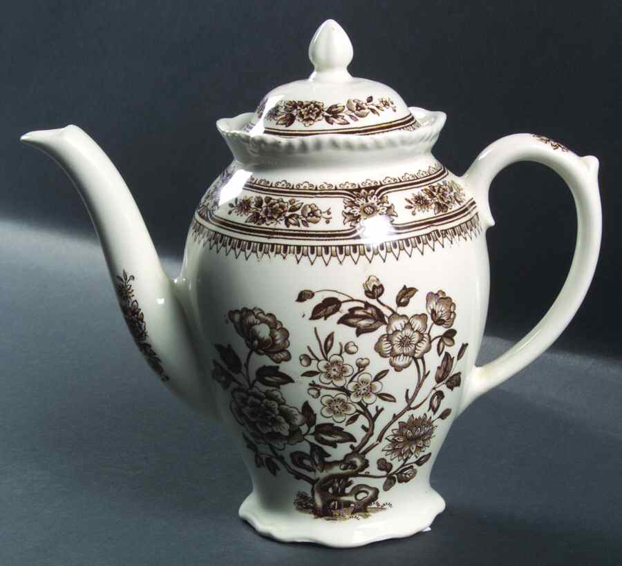 Dorset Brown (Scallop) Coffee Pot & Lid by Wood & Sons-1
