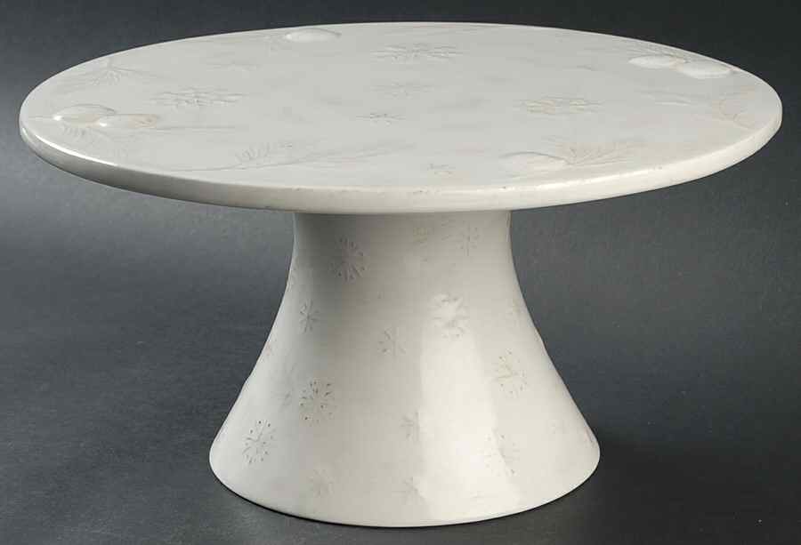 Winter White 12" Diameter Pedestal Cake Stand by Woolrich-1