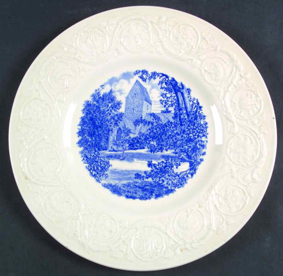 Western College Blue Dinner Plate by Wedgwood-1