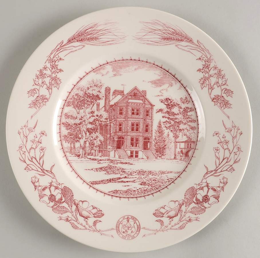 University of North Dakota Pink Dinner Plate by Wedgwood-1