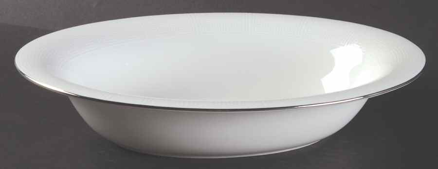 Ivory Trellis 9" Oval Vegetable Bowl by Wedgwood-1