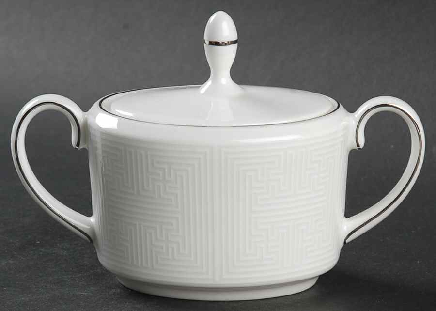 Ivory Trellis Sugar Bowl & Lid by Wedgwood-1